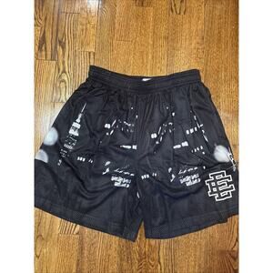 Eric Emanuel EE Mesh Shorts Men’s Large Black White Graphic Basketball